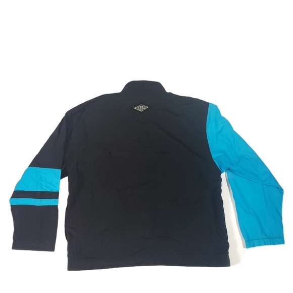 Vintage Jantzen Sport Black Blue Colorblock Windbreaker Track Jacket Size XL ? - Picture 1 of 9